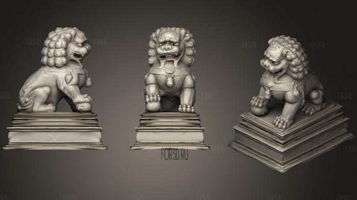 Statue 92 Chinese lion stl model for CNC